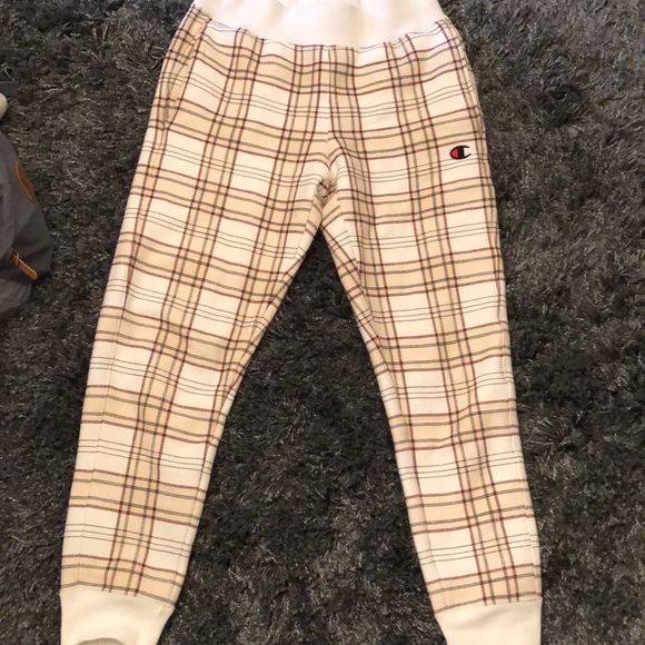 champion plaid reverse weave jogger pant